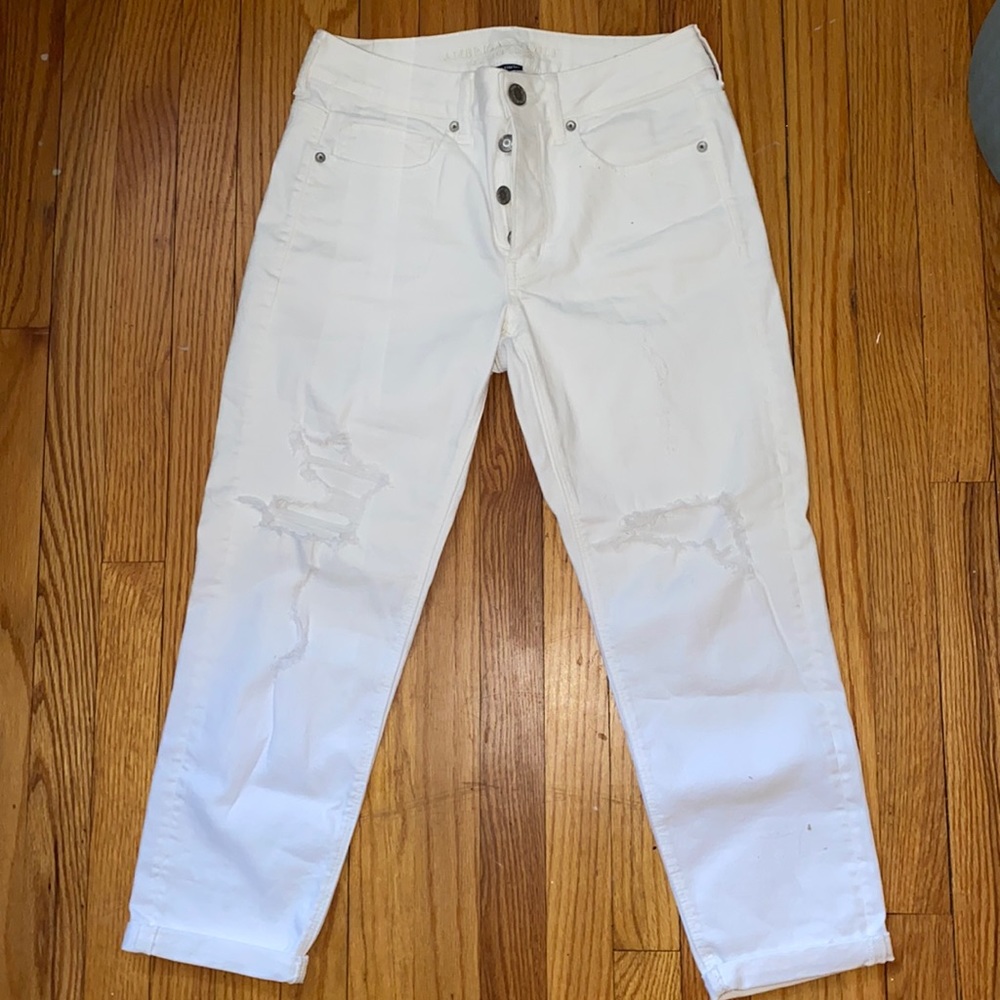American Eagle White Ripped Jeans